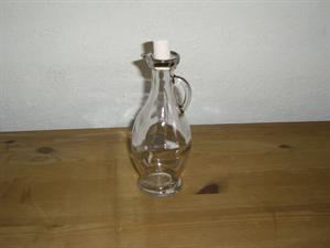 Karaffel med korkprop till vin�ger, essenser eller olja, liten